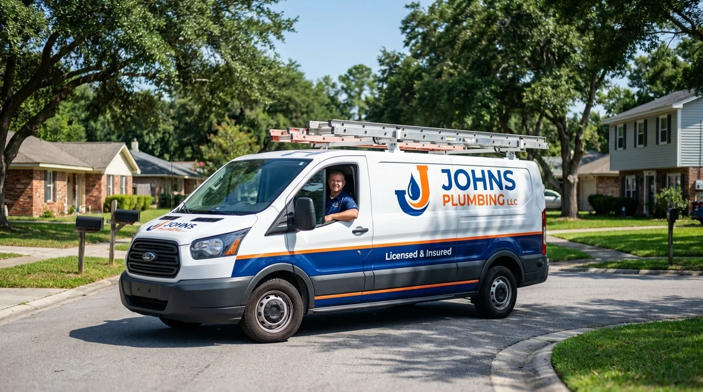 Johns Plumbing LLC service van in Lewisburg, OH